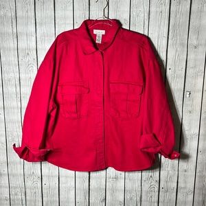 If it were me pink denim oversized shacket size Large